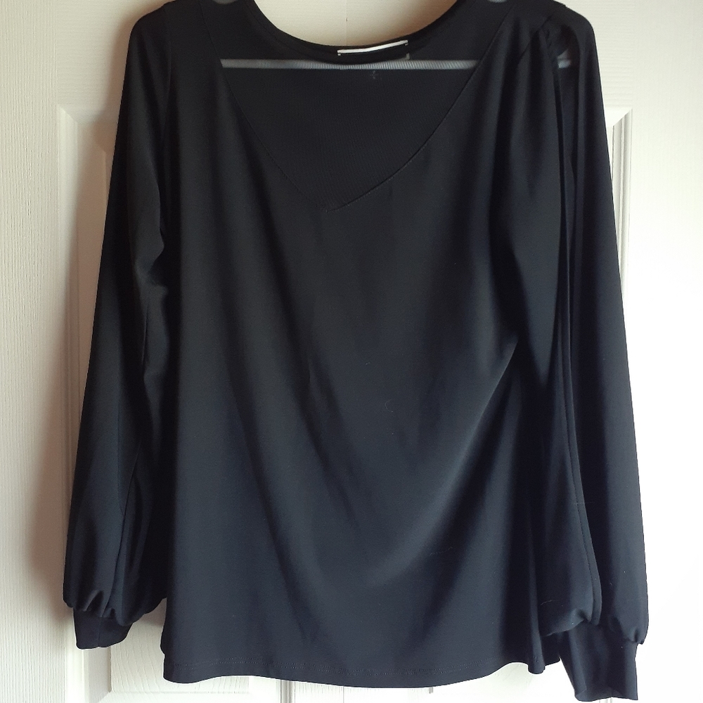 Black top with mesh detail